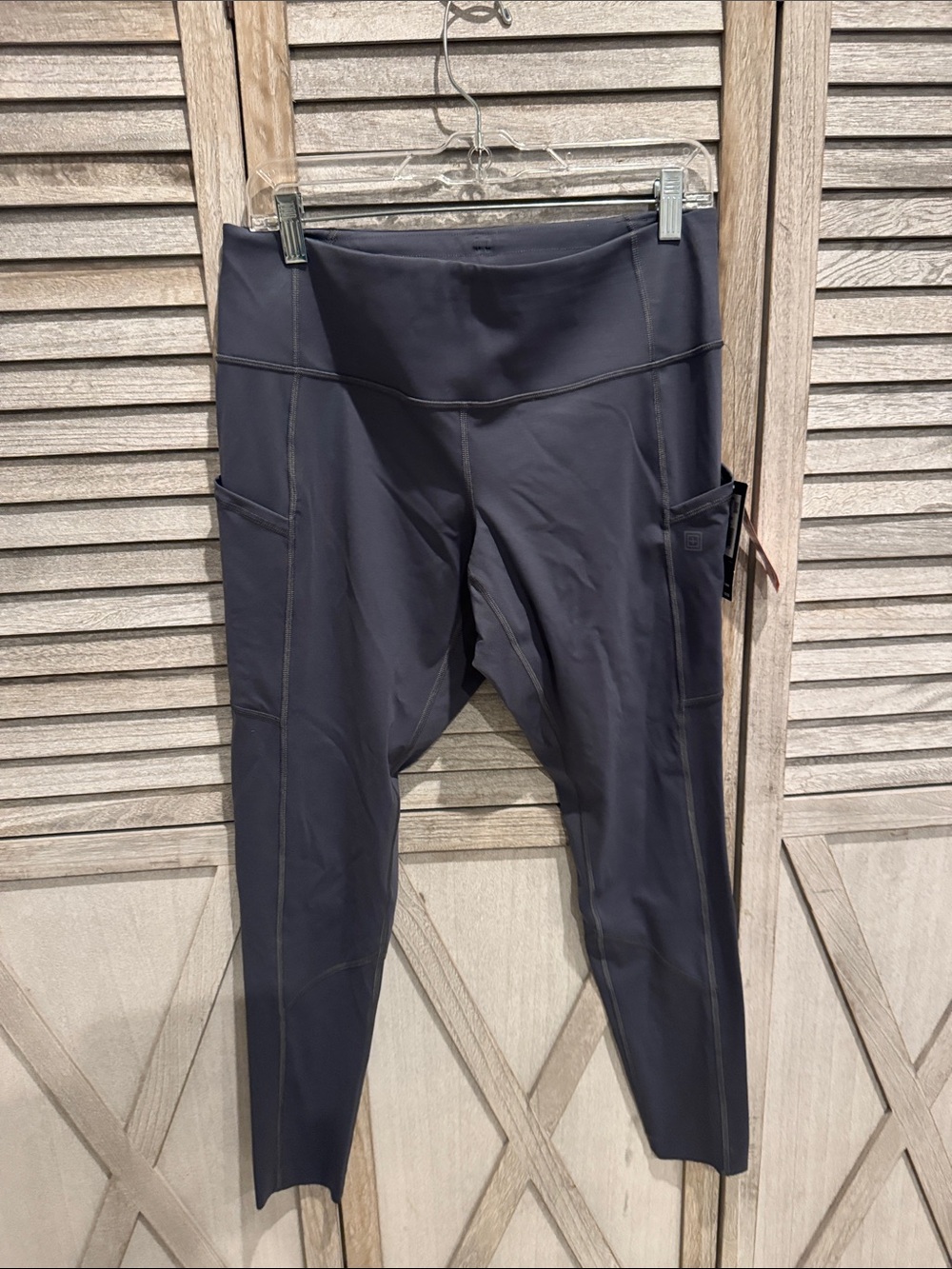 5.11 Tactical Gray High-Rise Performance Leggings with Side Pockets Size Large